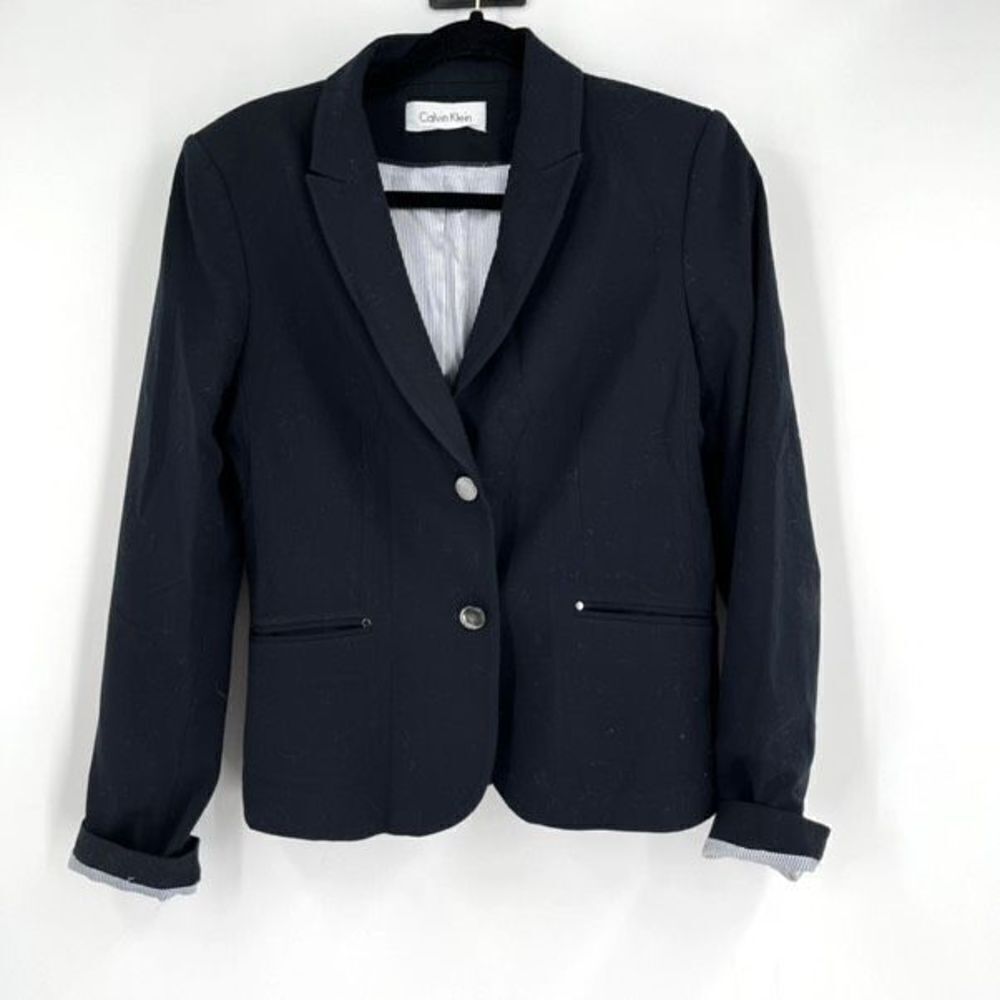 Calvin Klein Women’s Black two button Blazer‎ Small office career corporate